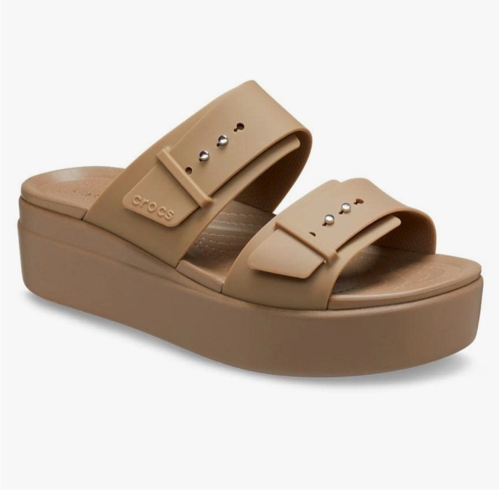 Crocs Women's Tan Platform Sandals - Picture 5 of 12